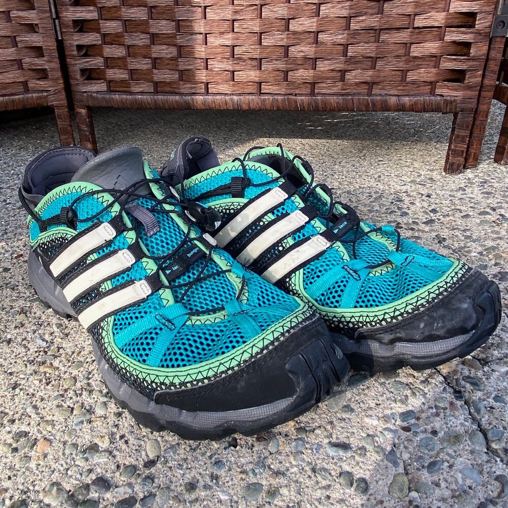 Adidas Blue/Green Running Shoes, Size 9